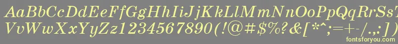 SchoolbookcttItalic Font – Yellow Fonts on Gray Background