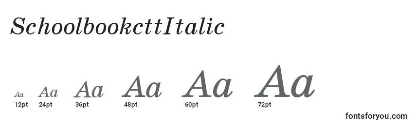 Размеры шрифта SchoolbookcttItalic