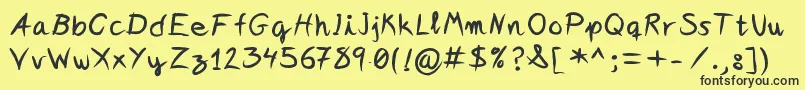 Ideasandapps Font – Black Fonts on Yellow Background