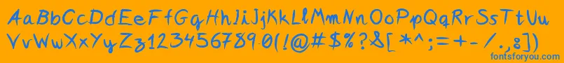Ideasandapps Font – Blue Fonts on Orange Background