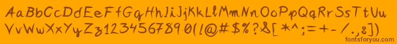 Ideasandapps Font – Brown Fonts on Orange Background