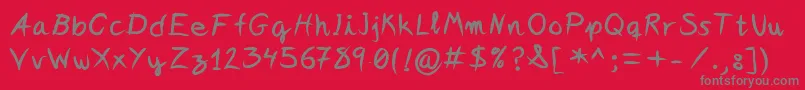 Ideasandapps-Schriftart – Graue Schriften auf rotem Hintergrund