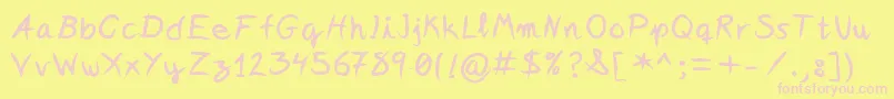 Więcej informacji o czcionce Ideasandapps Czcionka Ideasandapps – różowe czcionki na żółtym tle