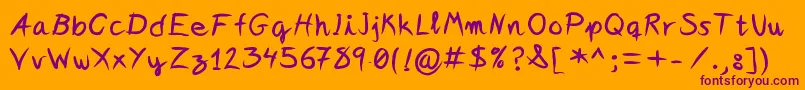 Ideasandapps Font – Purple Fonts on Orange Background