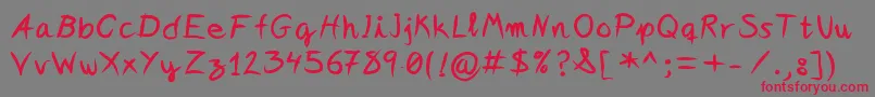 Ideasandapps-Schriftart – Rote Schriften auf grauem Hintergrund