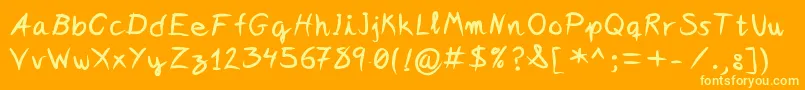 Ideasandapps Font – Yellow Fonts on Orange Background