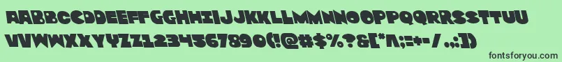 Zounderkiteleft-Schriftart – Schwarze Schriften auf grünem Hintergrund
