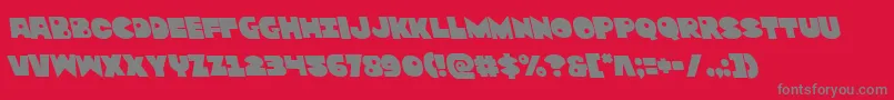 フォントZounderkiteleft – 赤い背景に灰色の文字