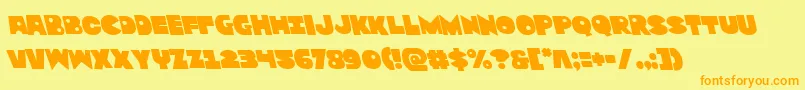 Zounderkiteleft Font – Orange Fonts on Yellow Background