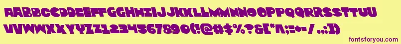 Zounderkiteleft Font – Purple Fonts on Yellow Background