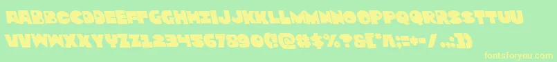 Шрифт Zounderkiteleft – жёлтые шрифты на зелёном фоне