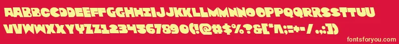 フォントZounderkiteleft – 黄色の文字、赤い背景
