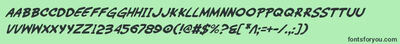 Шрифт WimpOutItalic – чёрные шрифты на зелёном фоне