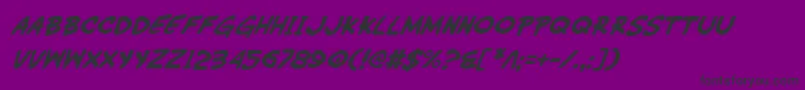 Więcej informacji o czcionce WimpOutItalic Czcionka WimpOutItalic – czarne czcionki na fioletowym tle