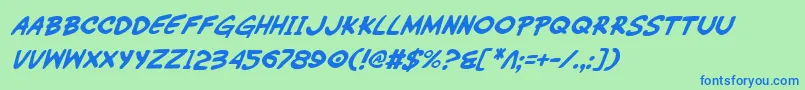fuente WimpOutItalic – Fuentes Azules Sobre Fondo Verde