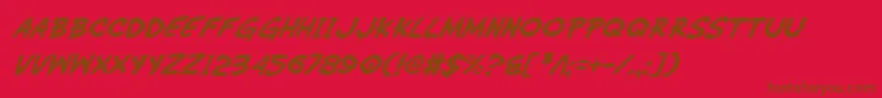 Police WimpOutItalic – polices brunes sur fond rouge