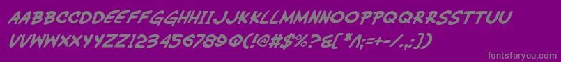 フォントWimpOutItalic – 紫の背景に灰色の文字