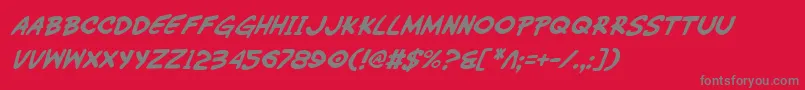 Fonte WimpOutItalic – fontes cinzas em um fundo vermelho