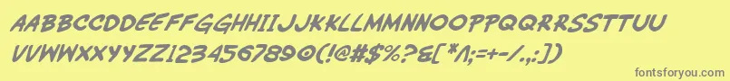 WimpOutItalic Font – Gray Fonts on Yellow Background