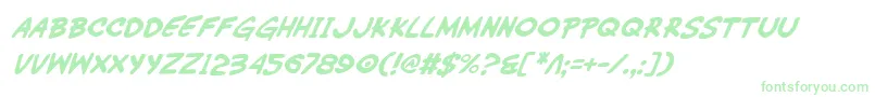 Шрифт WimpOutItalic – зелёные шрифты на белом фоне