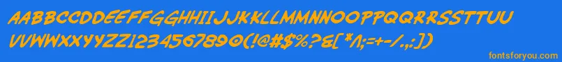 WimpOutItalic Font – Orange Fonts on Blue Background