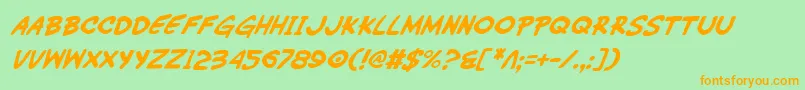 WimpOutItalic Font – Orange Fonts on Green Background