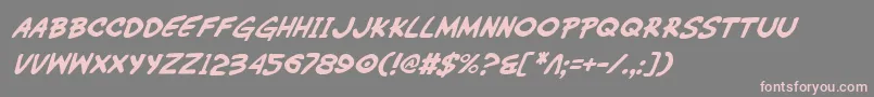 WimpOutItalic Font – Pink Fonts on Gray Background