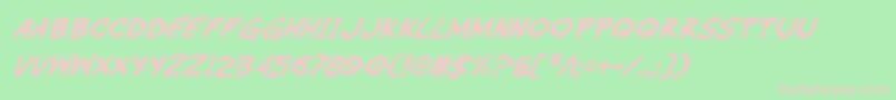 Police WimpOutItalic – polices roses sur fond vert