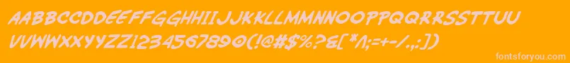 WimpOutItalic-Schriftart – Rosa Schriften auf orangefarbenem Hintergrund