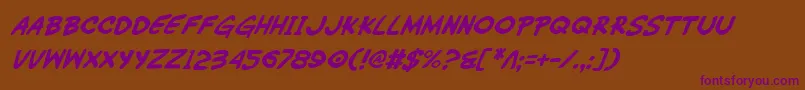 WimpOutItalic Font – Purple Fonts on Brown Background