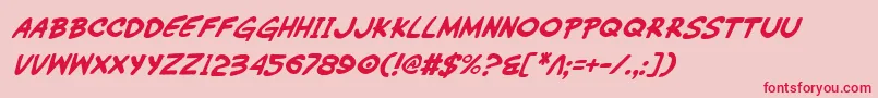 フォントWimpOutItalic – ピンクの背景に赤い文字