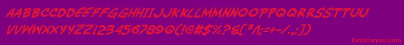 WimpOutItalic Font – Red Fonts on Purple Background