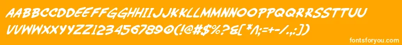 fuente WimpOutItalic – Fuentes Blancas Sobre Fondo Naranja