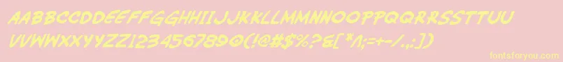 WimpOutItalic Font – Yellow Fonts on Pink Background