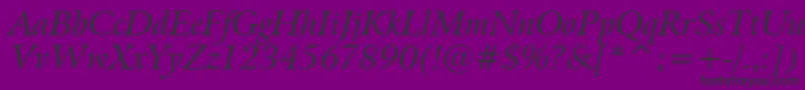 BitstreamArrusItalicBt-fontti – mustat fontit violetilla taustalla