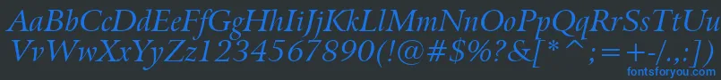 BitstreamArrusItalicBt Font – Blue Fonts on Black Background