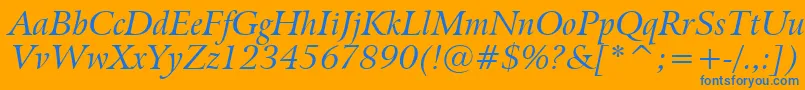 フォントBitstreamArrusItalicBt – オレンジの背景に青い文字