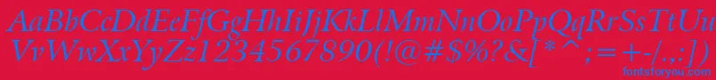 BitstreamArrusItalicBt Font – Blue Fonts on Red Background