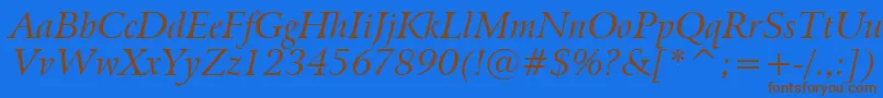 Подробнее о шрифте BitstreamArrusItalicBt Шрифт BitstreamArrusItalicBt – коричневые шрифты на синем фоне