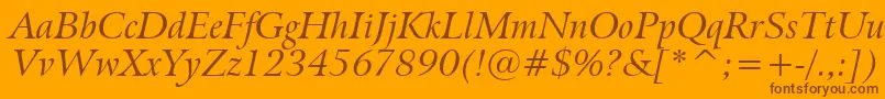 Police BitstreamArrusItalicBt – polices brunes sur fond orange