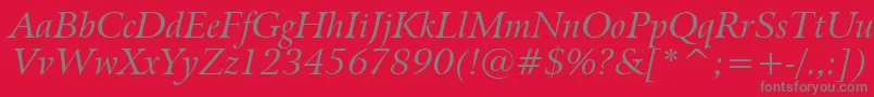 BitstreamArrusItalicBt Font – Gray Fonts on Red Background