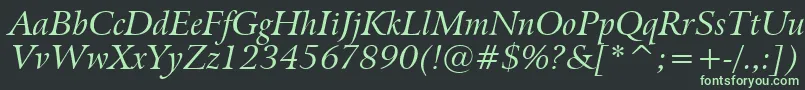 Шрифт BitstreamArrusItalicBt – зелёные шрифты на чёрном фоне