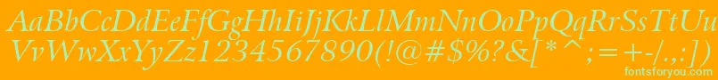 Шрифт BitstreamArrusItalicBt – зелёные шрифты на оранжевом фоне