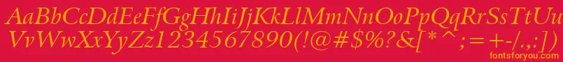 BitstreamArrusItalicBt Font – Orange Fonts on Red Background