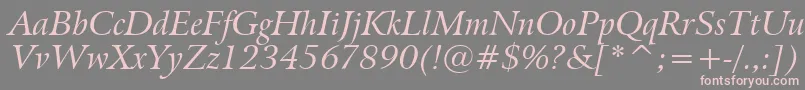 BitstreamArrusItalicBt Font – Pink Fonts on Gray Background