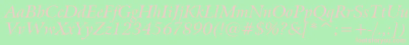 BitstreamArrusItalicBt Font – Pink Fonts on Green Background