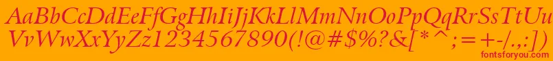 BitstreamArrusItalicBt Font – Red Fonts on Orange Background