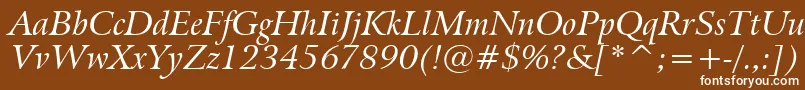 BitstreamArrusItalicBt Font – White Fonts on Brown Background