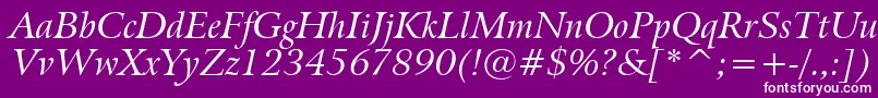 BitstreamArrusItalicBt Font – White Fonts on Purple Background