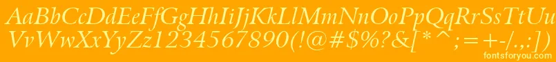 フォントBitstreamArrusItalicBt – オレンジの背景に黄色の文字